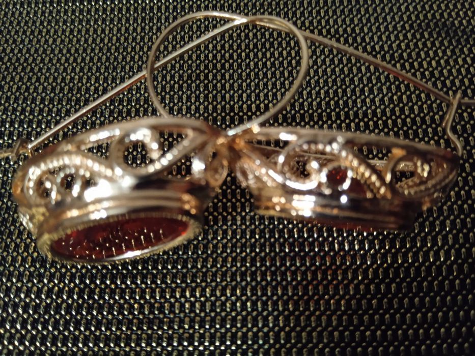 Серьги СССР с рубином