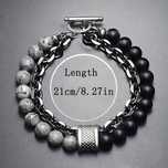 Homem Tiger Eye Stone Bracelete