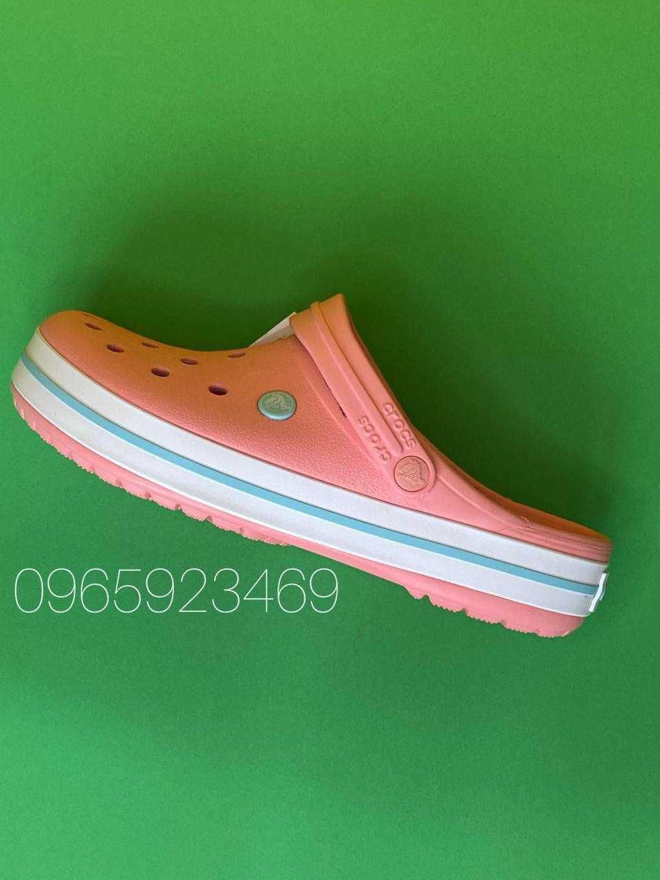 Яркие женские крокс Crocband Melon / Ice Blue 36-40р