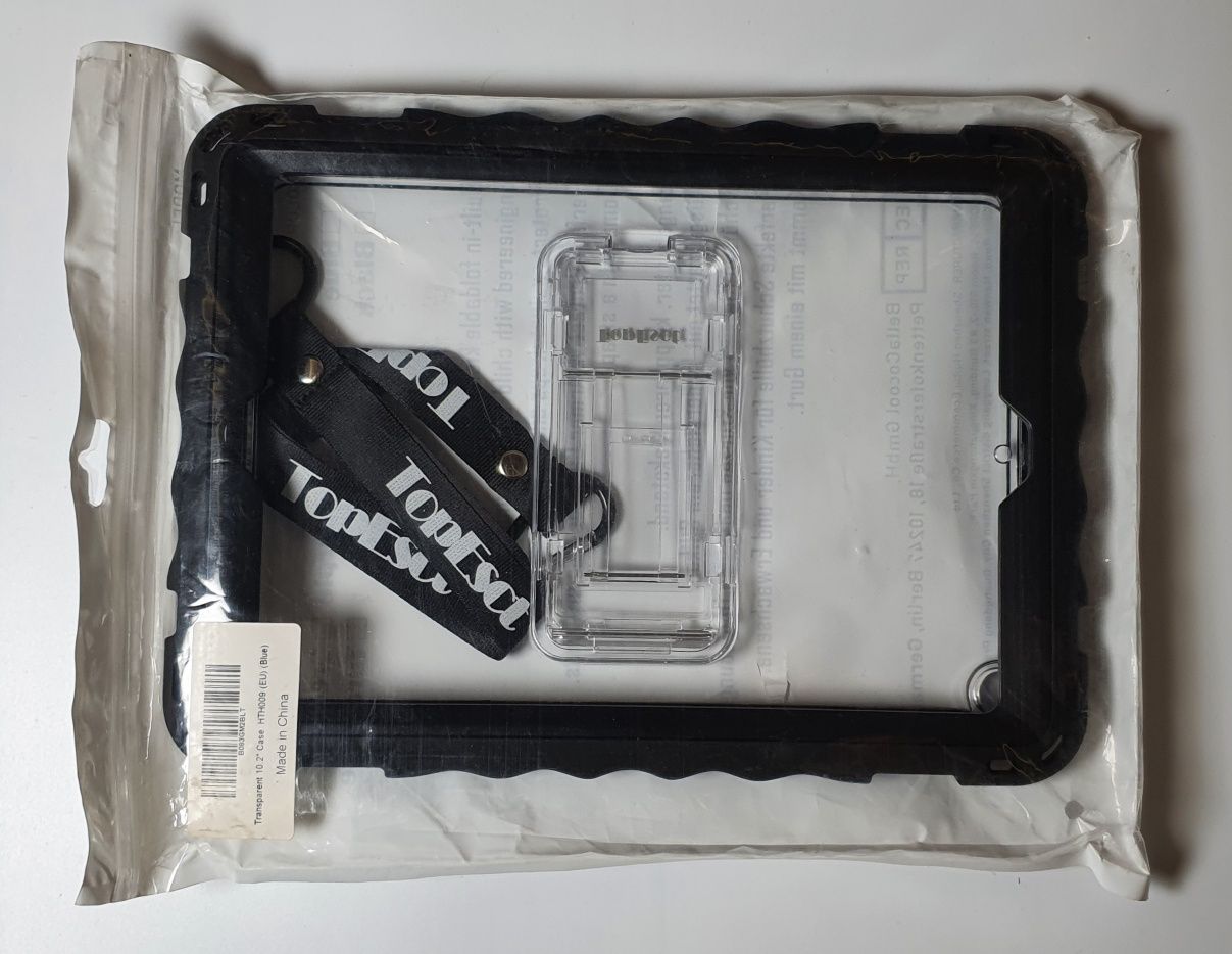 2x Etui Tablet 10.2" Przezroczyste z czarną niebieską ramką