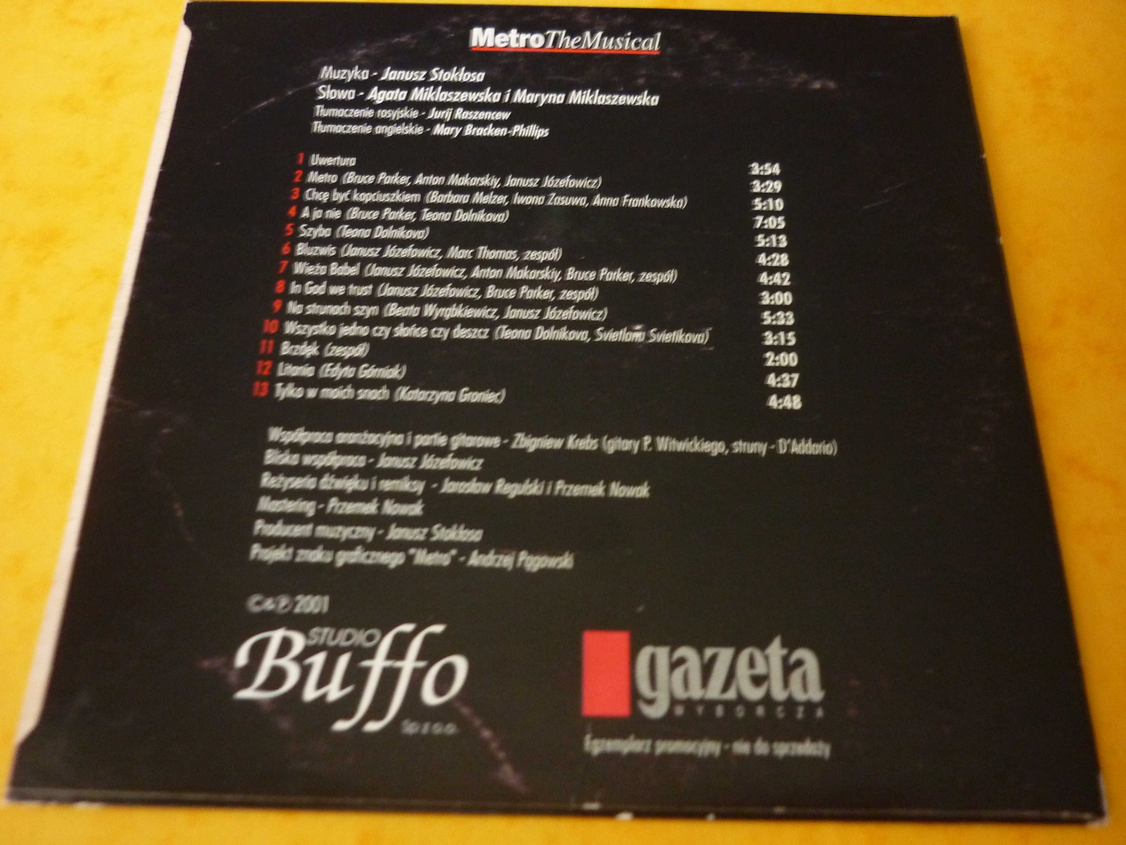 Płyta CD Studio Buffo "Metro" (Górniak, Groniec, Józefowicz)