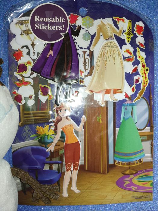 Крижане холодне серце Анна Олаф м'які наклейки frozen сумка