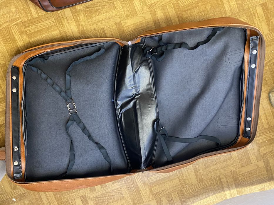 Brązowa torba podróżna ze skóry ekologicznej vintage