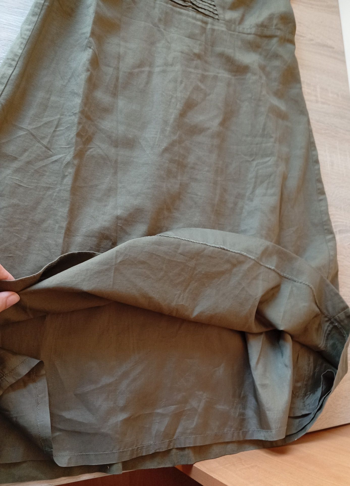 Sukienka bawełniana khaki na podszewce, Tatuum, rozmiar S