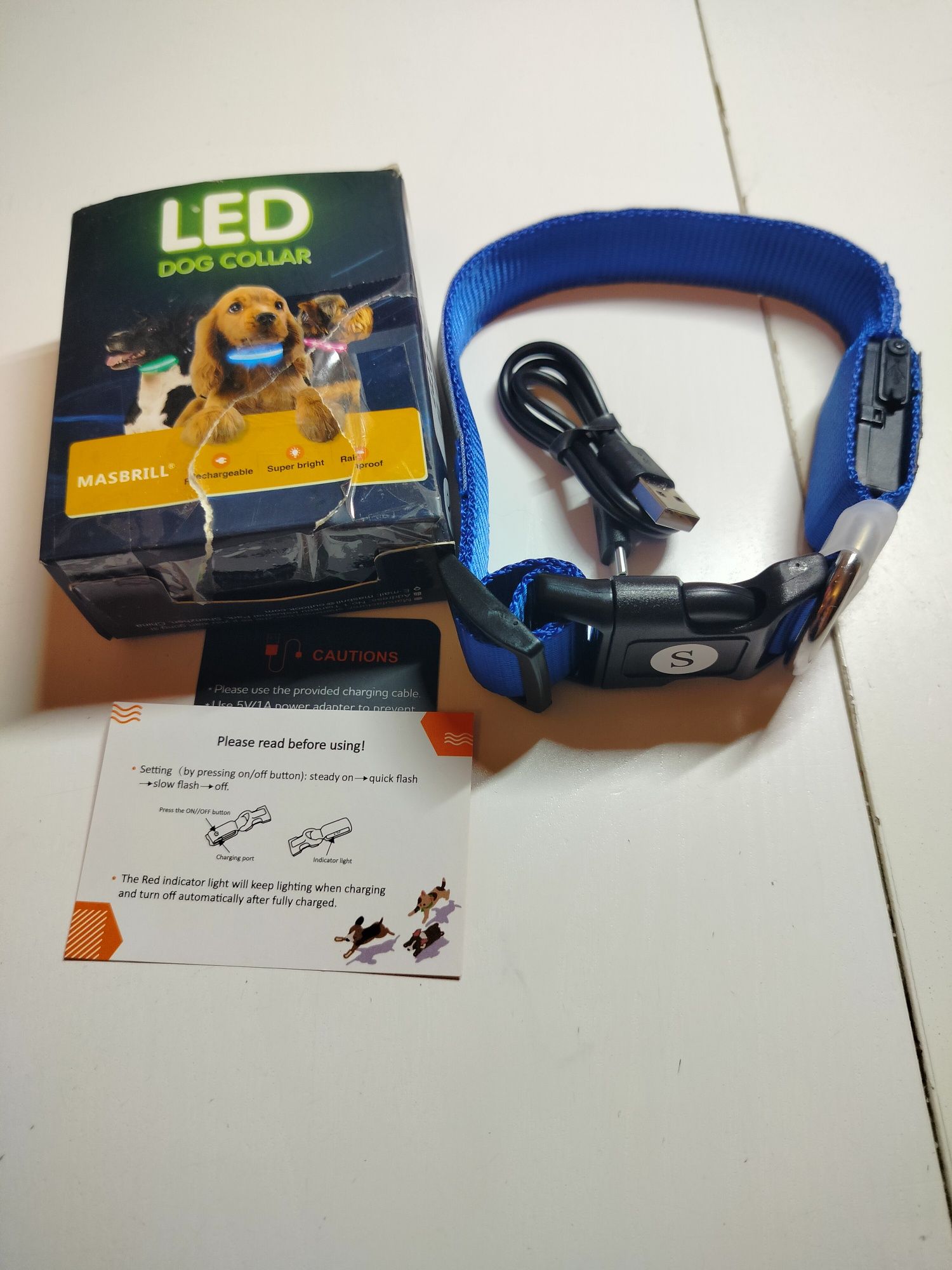 Obroża dla psa z LED rozm S Masbrill K456