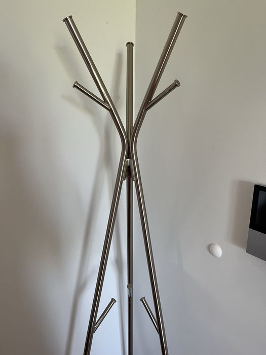 Wieszak stojący na ubrania stal srebrny 169cm wysokosci