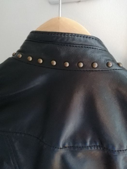 Casaco pele estilo Biker