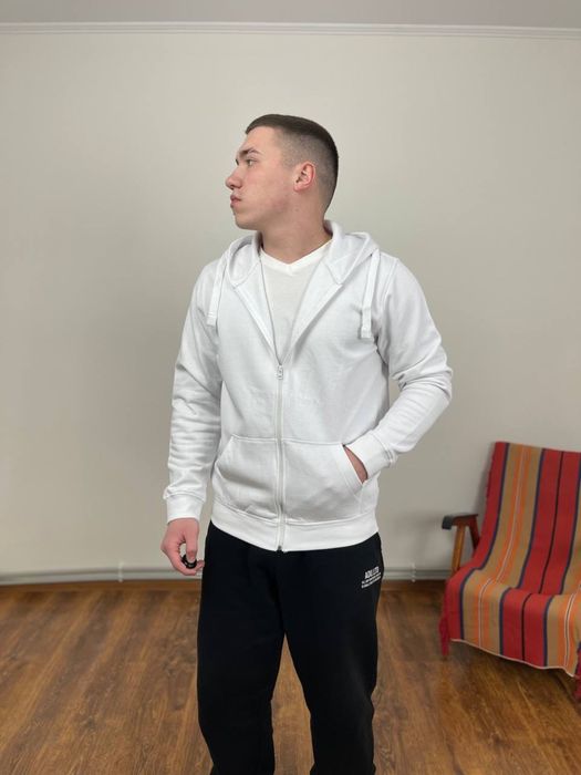 Чоловіче базове зіп худі, кофта на замку, толстовка зип худи зипка