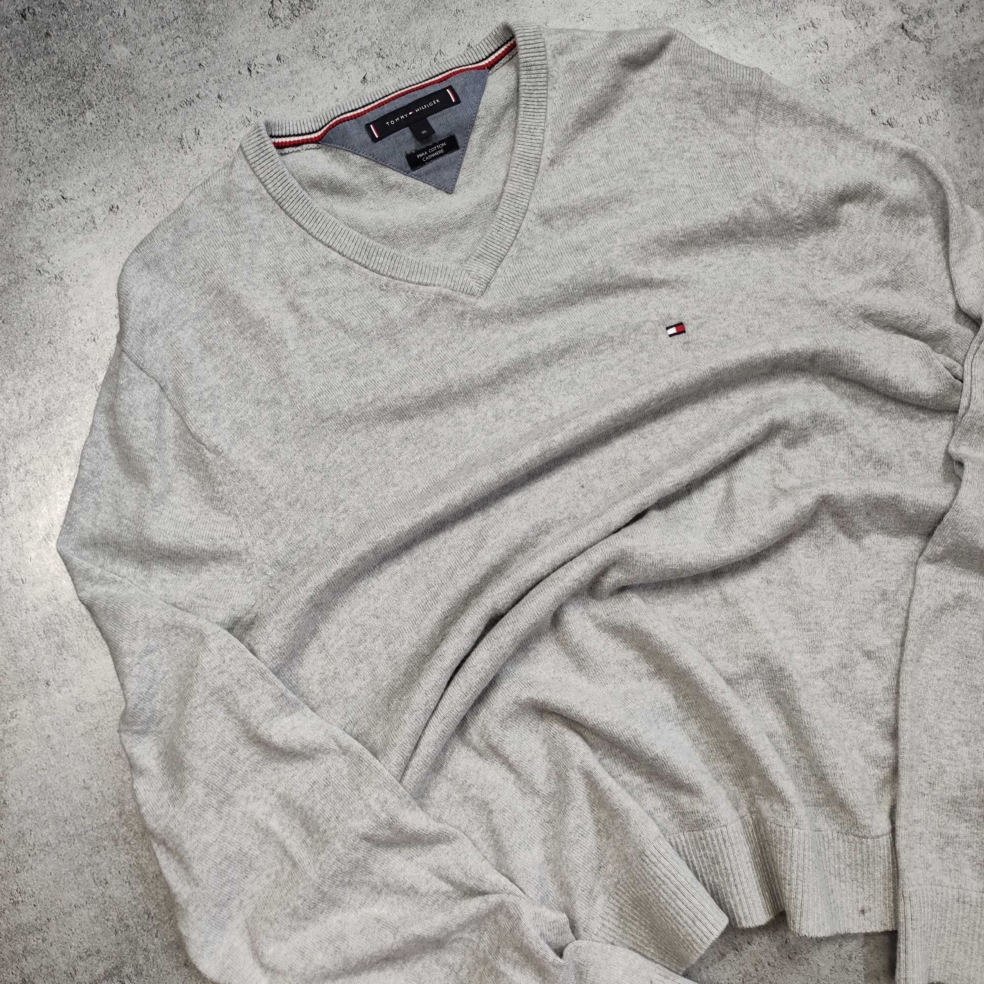 MĘSKI Premium Sweter Tommy Hilfiger Elegancki Małe Logo HAFT KSZMIR