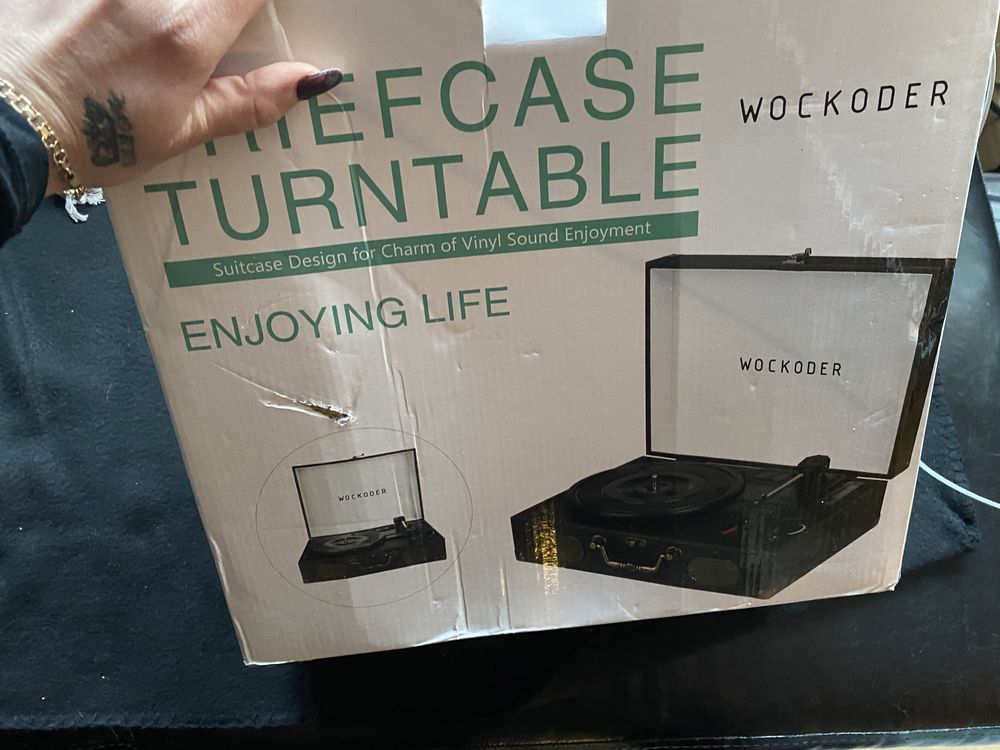 Wockoder gramofon z teczką gramofonową