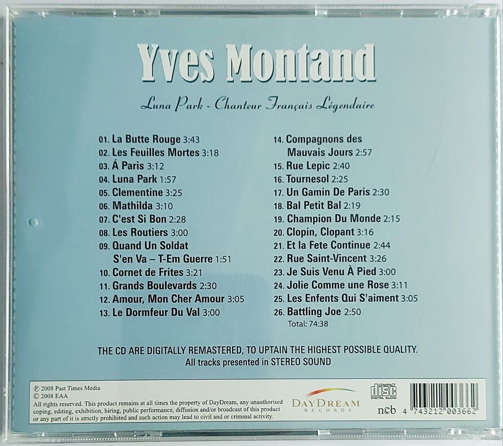 Yves Montand Luna Park Chanteur Francais Ligendairn 2008r