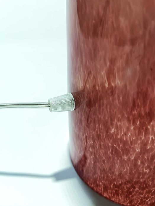 Candeeiro de mesa em vidro rosa