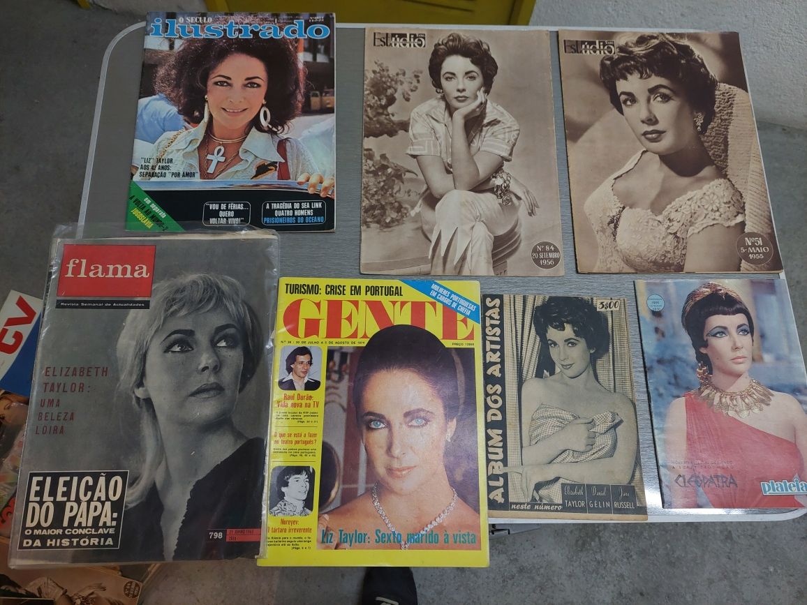 Elizabeth Taylor 7 revistas Lyz Lis antigas portuguesas