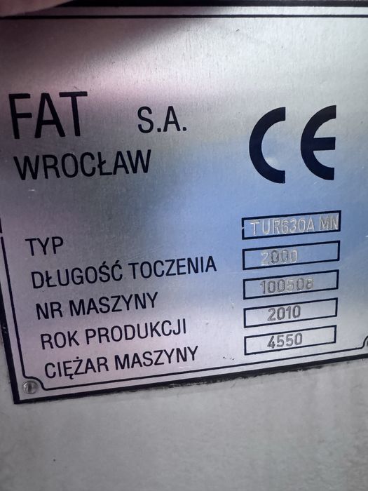 Tokarka TUR 630A MN x 2000 CNC sinumeric 840D przelot 140mm