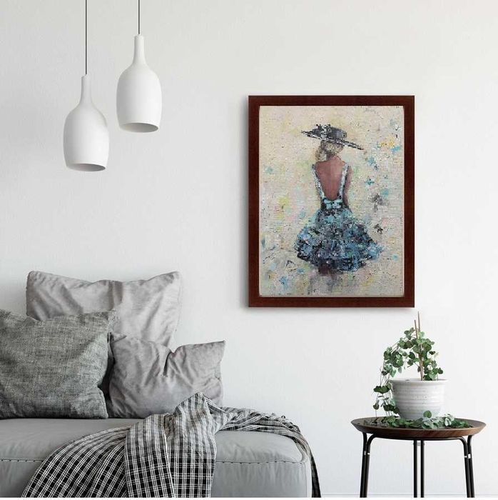 Дівчина з метеликами. Картина акрилом на полотні 30х40см