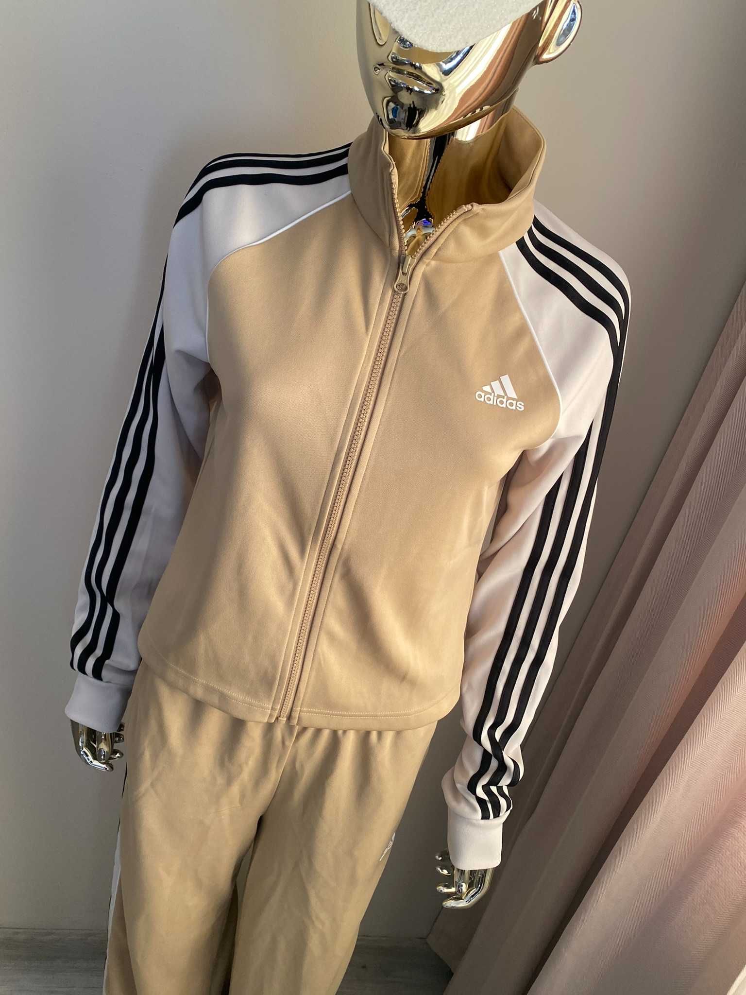 Adidas komplet dres -owy szeroka nogawka 3 stripes paski M