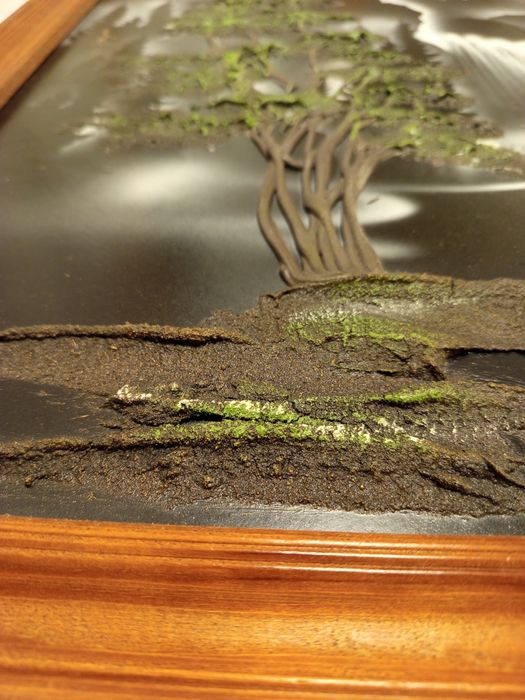 Obraz duży na ścianę w ramie drewnianej