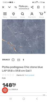 Płytki Gres Tubądzin Chic Stone Blue 60x60