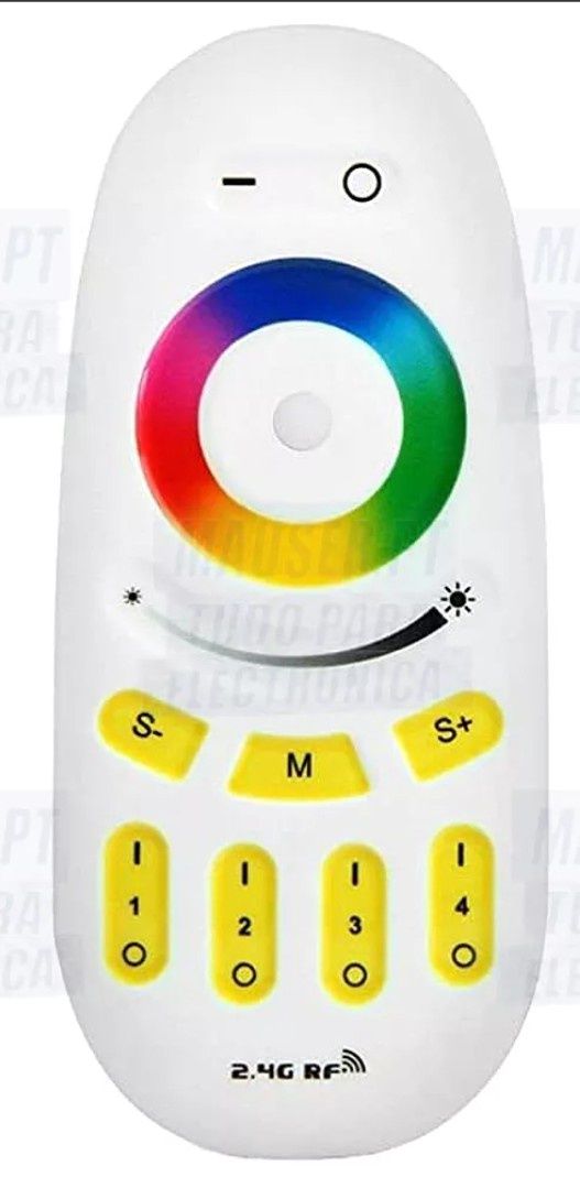 Controlador/Comando LED (NOVO) remoto RF Touch RGB/RGBW (4 zonas) Tota
