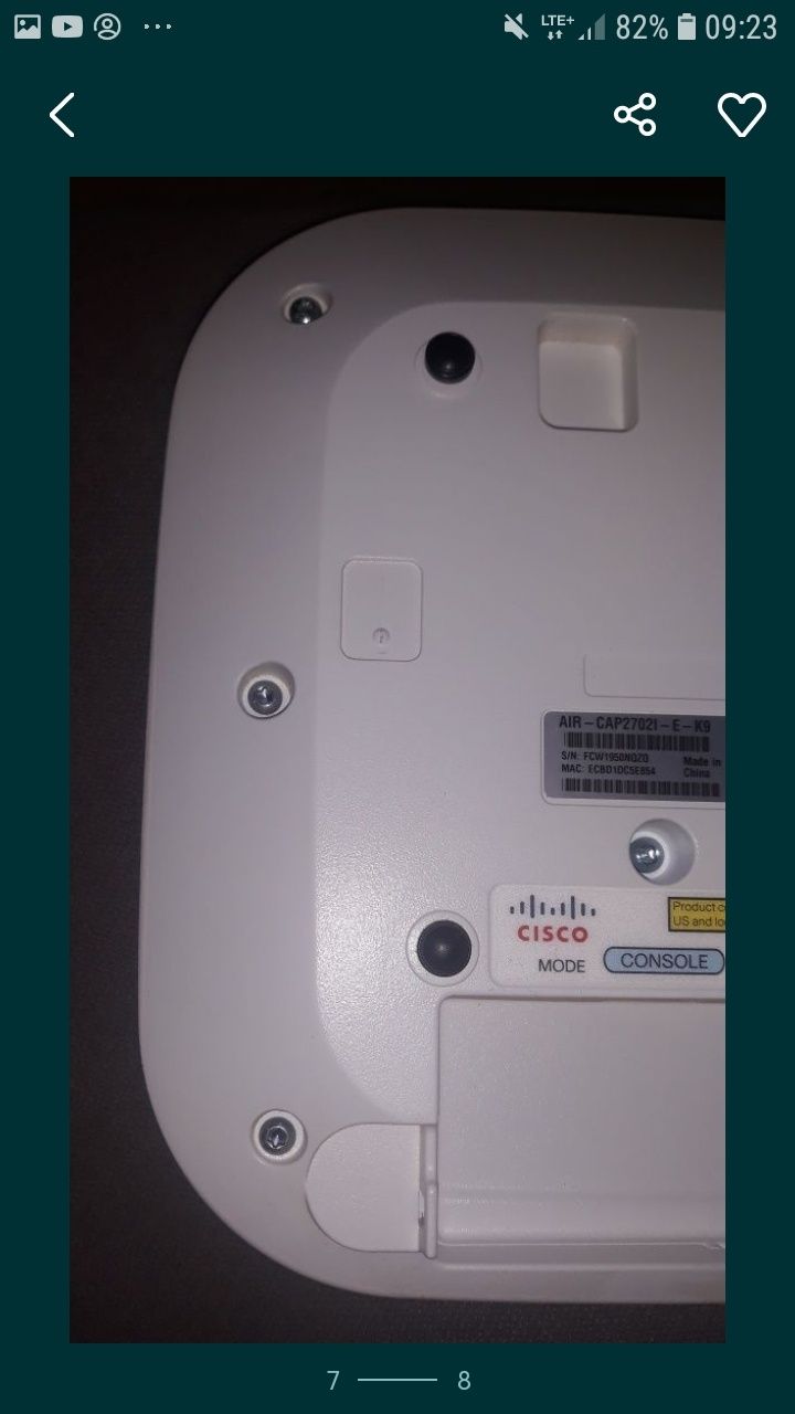 Punkt dostępowy Internetu Access Point Cisco AIR-CAP27021-E-K