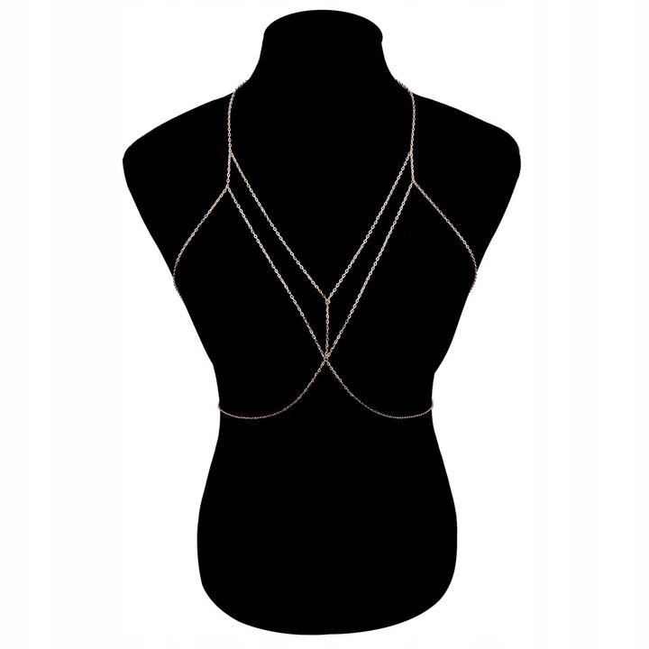 Body Chain Na Piersi Łańcuszek Na Ciało Złoty Sexy