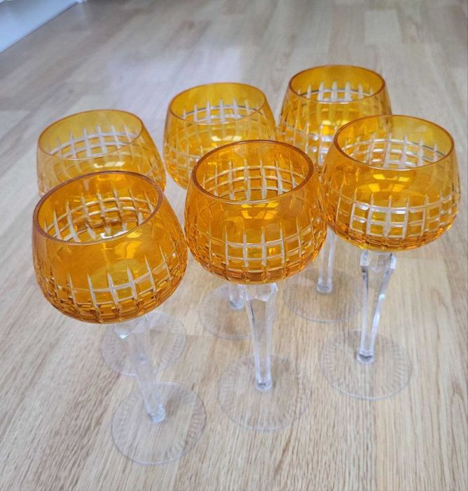 Хрустальные цветные фужеры ГДР