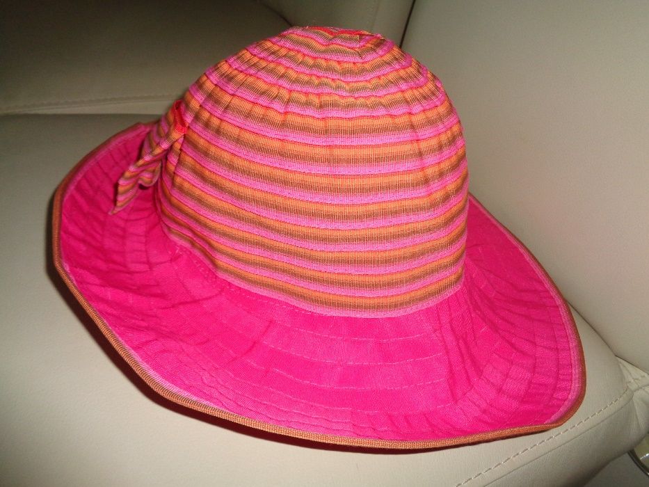 HAWKINS oryg. letni różowy kolorowy damski kapelusz NOWY 57 cm