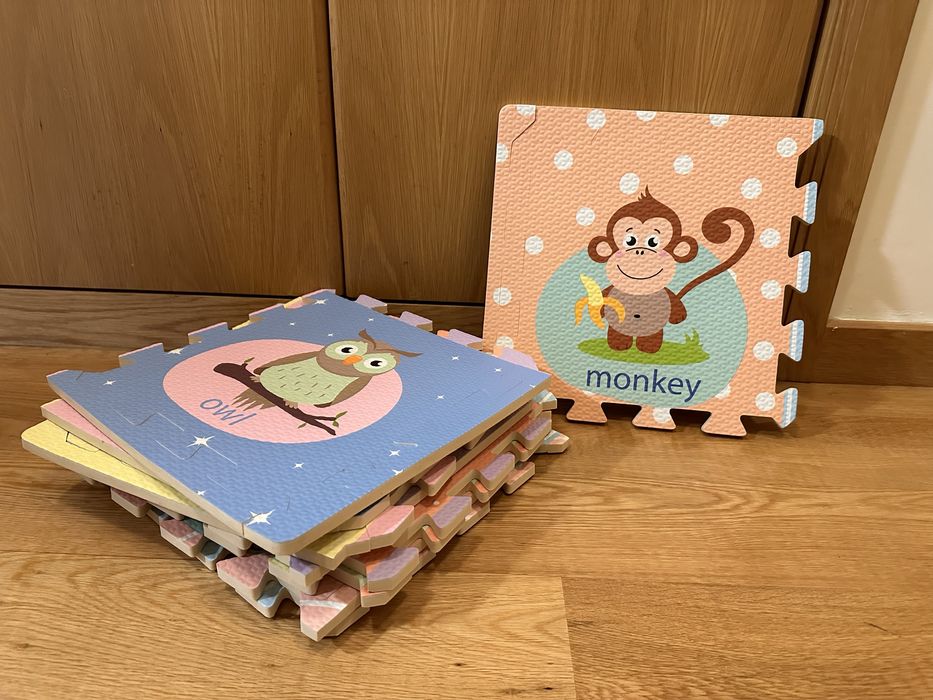 COMO NOVO Tapete brincar Puzzle Animais 9 peças