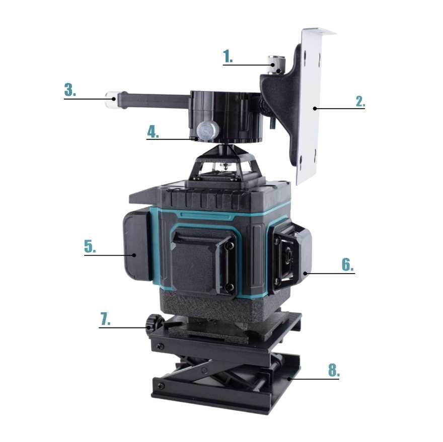Zestaw Laser Krzyżowy Wahadła Poziomica Laserowa 4d 360 16 Linii