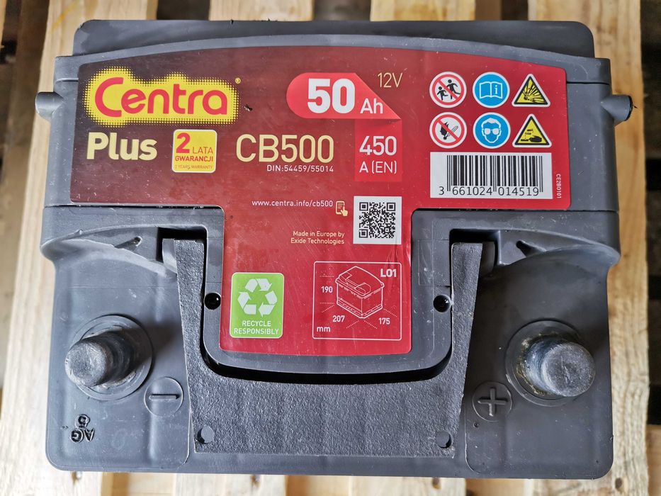 Akumulator CENTRA PLUS 50Ah 450A (EN) - 12V