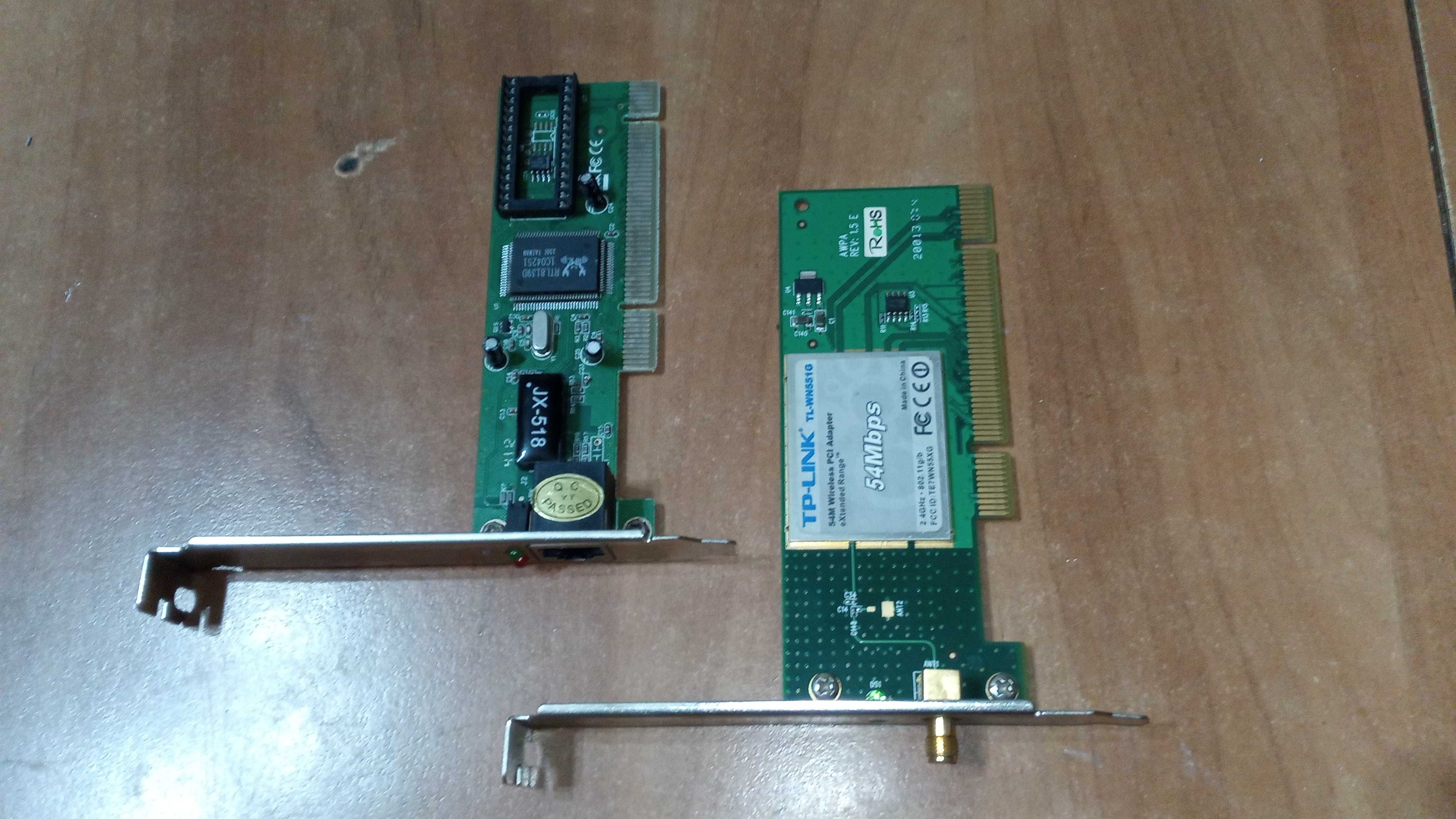 2 karty PCI   WiFi i LAN TP-LINK TL-WN551G i Ralink LAN