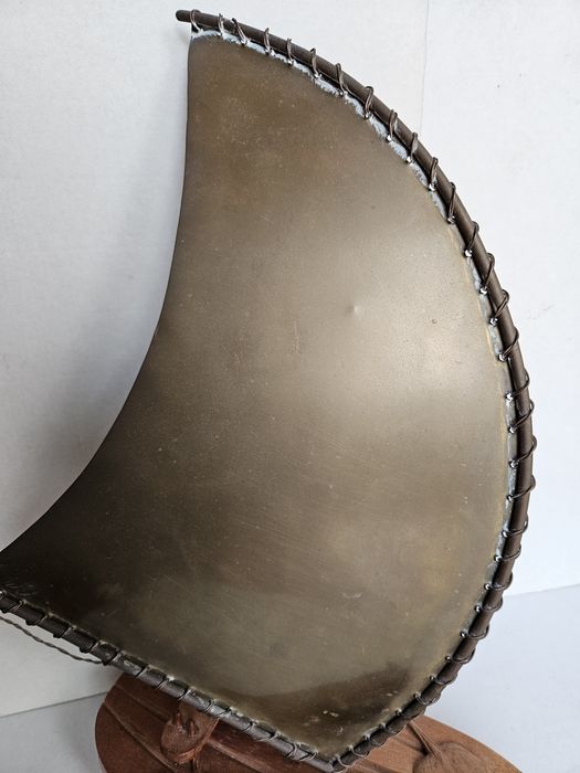 Barco Madeira e Metal Artesanal com 3 figuras madeira Usado