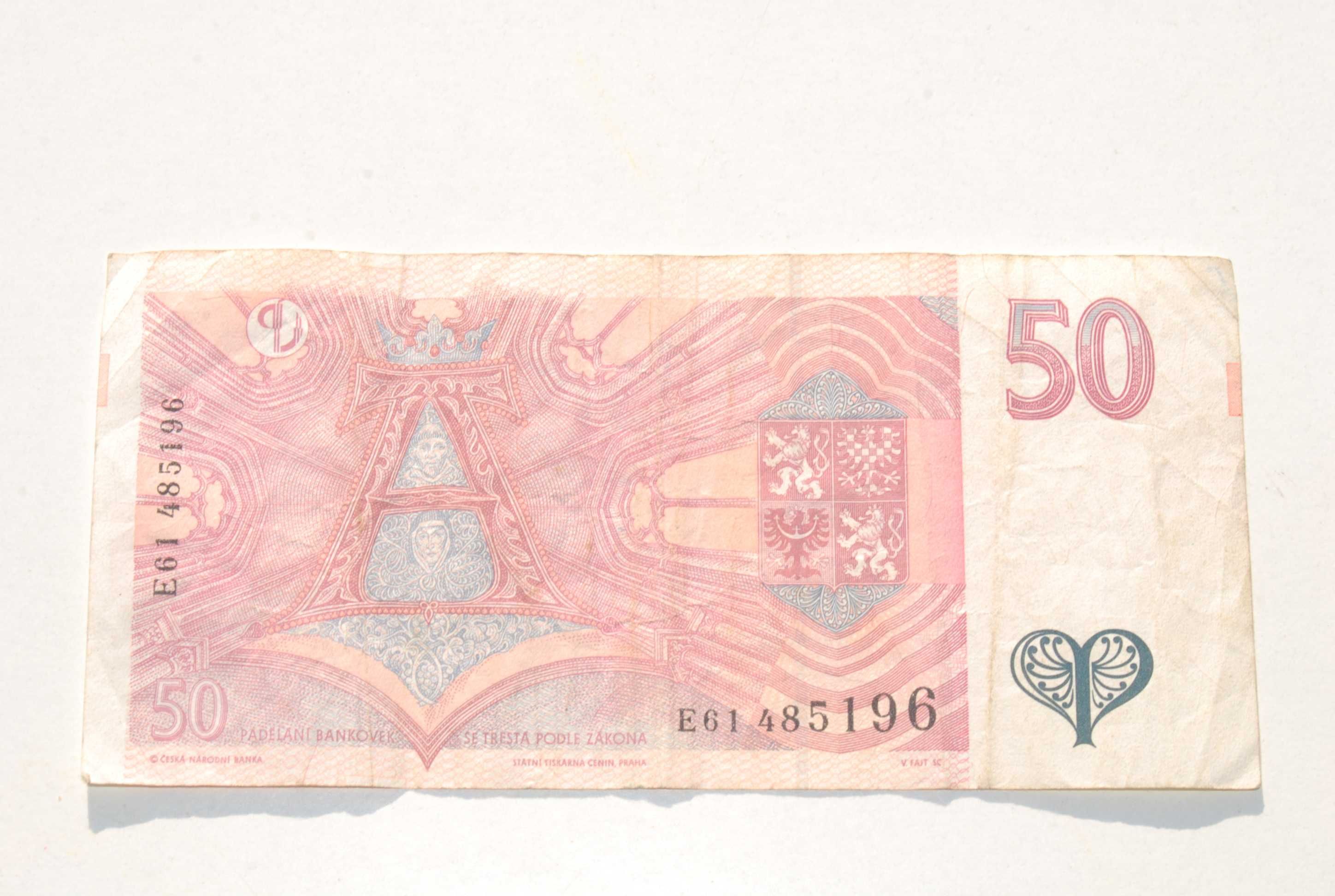 Stary banknot 50 koron Czeskich Czechy 1997 unikat