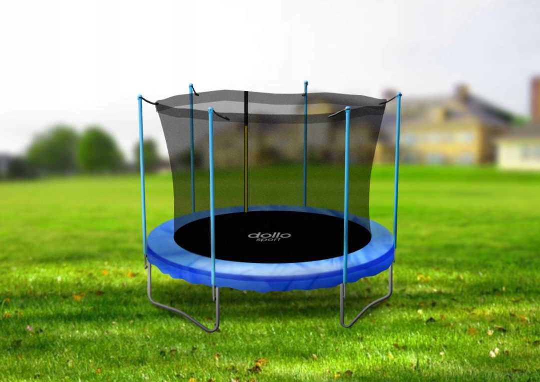 Trampolina ogrodowa 244 cm 8 ft z siatką + drabinka, GWARANCJA