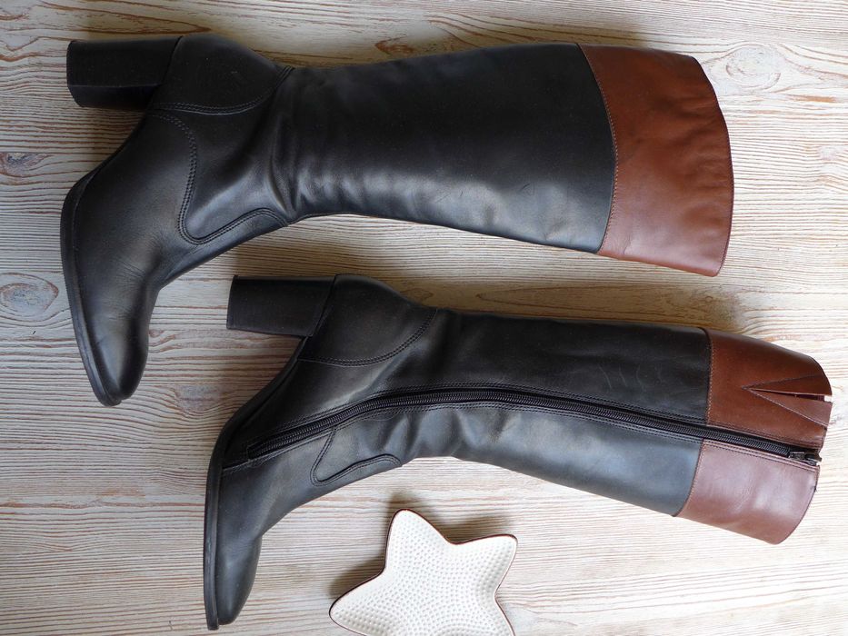 Francuski Szyk Daniel Hetcher eleganckie paryskie kozaki 39 skórzane