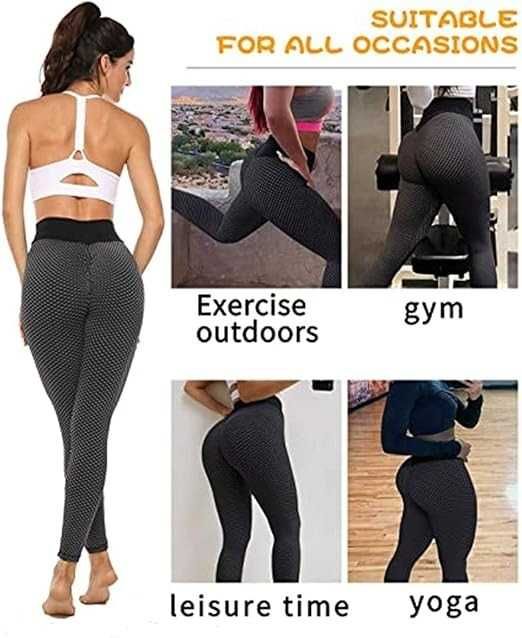 Damskie antycellulitowe legginsy z wysokim Memoryee Push Up L