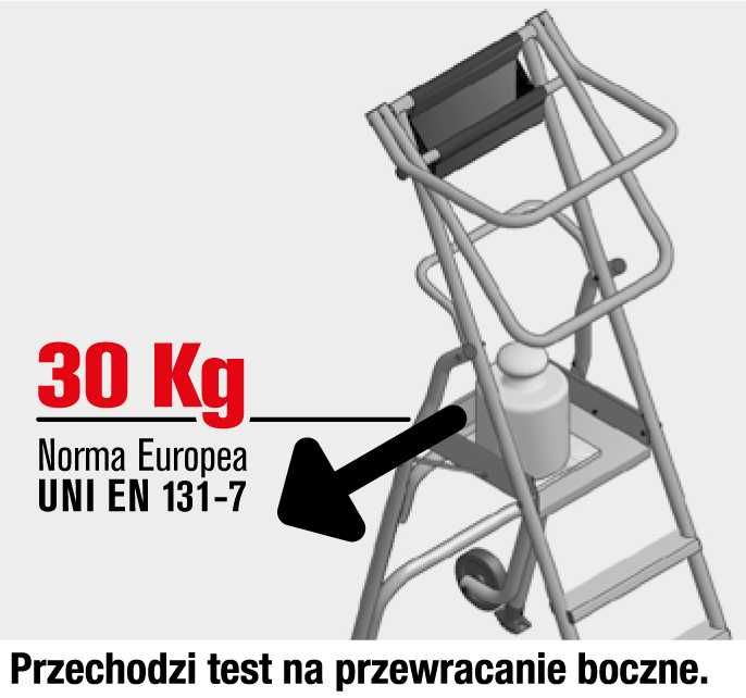 Podest roboczy FARAONE drabina magazynowa teleskopowa PLS5 3 na schody