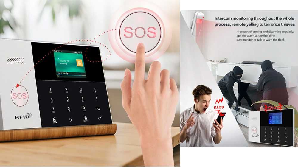 Alarme Tuya Casa/Loja sem Fios SOS/GSM/WiFi Android/iOS PT (NOVO)
