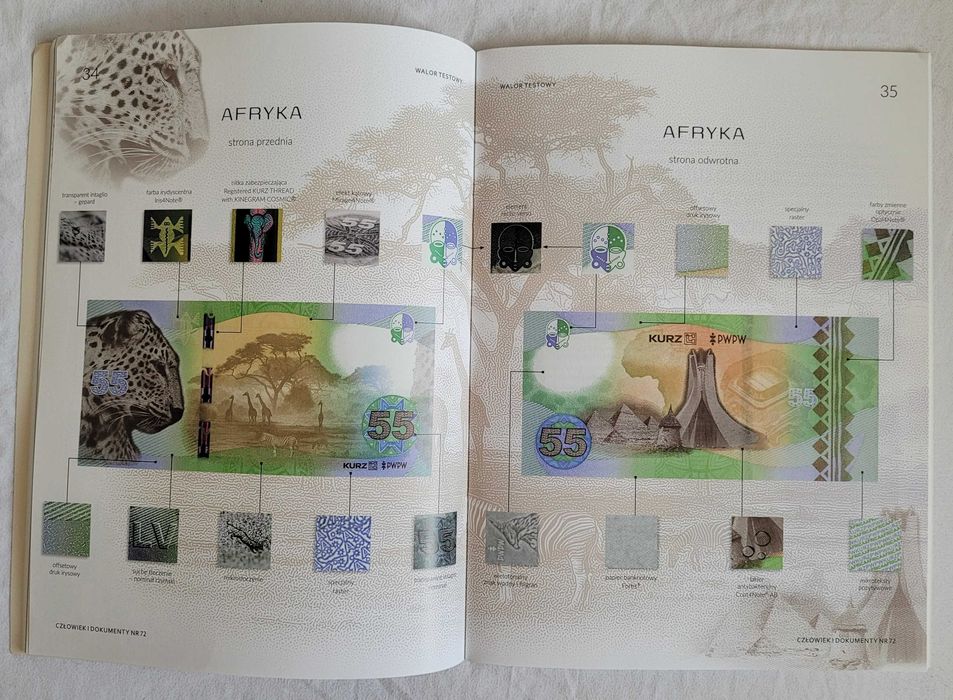 Banknot testowy PWPW, UNIVERSAL 5, magazyn CiD nr 72