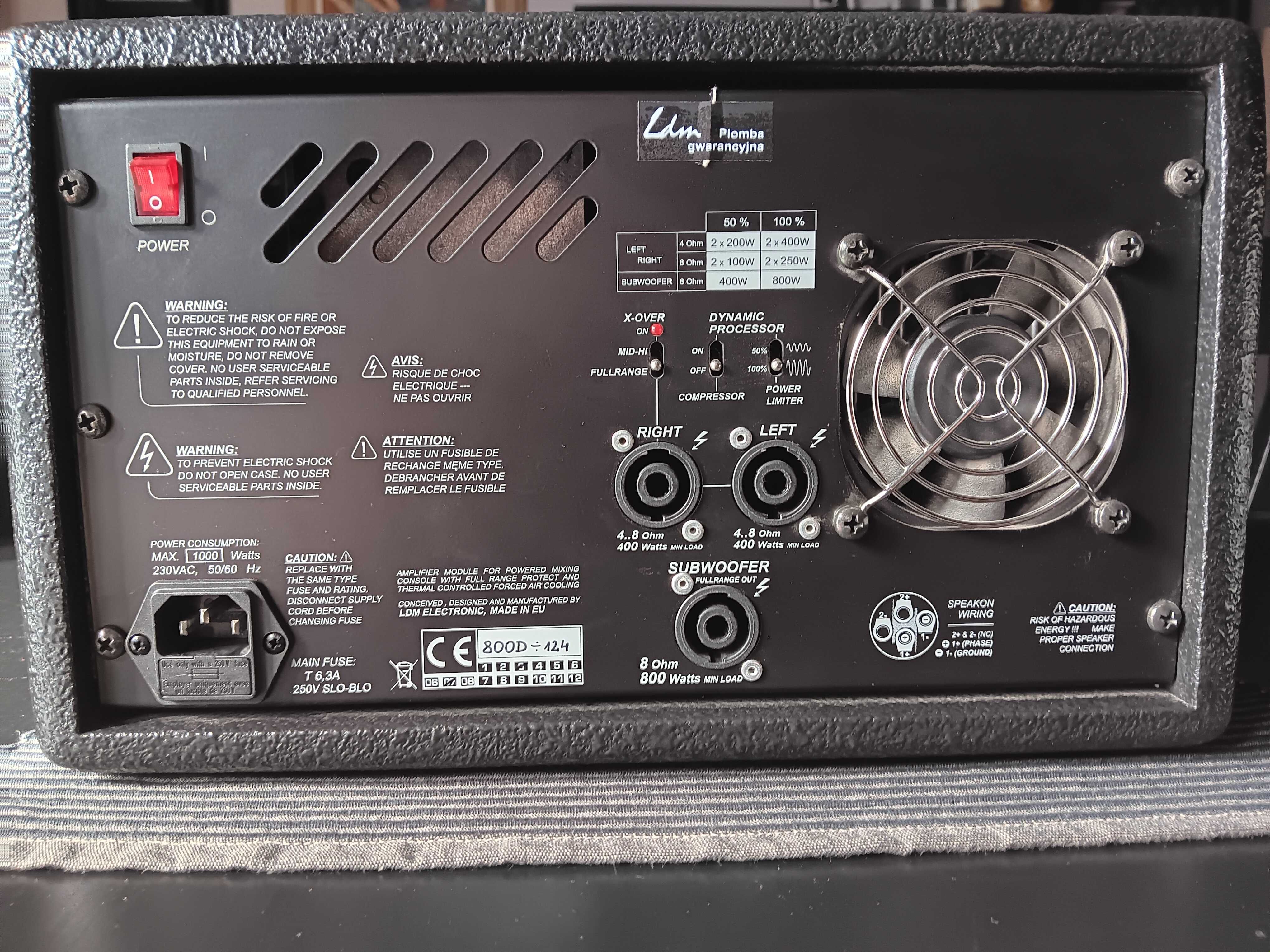 Znakomity stereofoniczny powermikser LDM SMX-800D z kolumnami