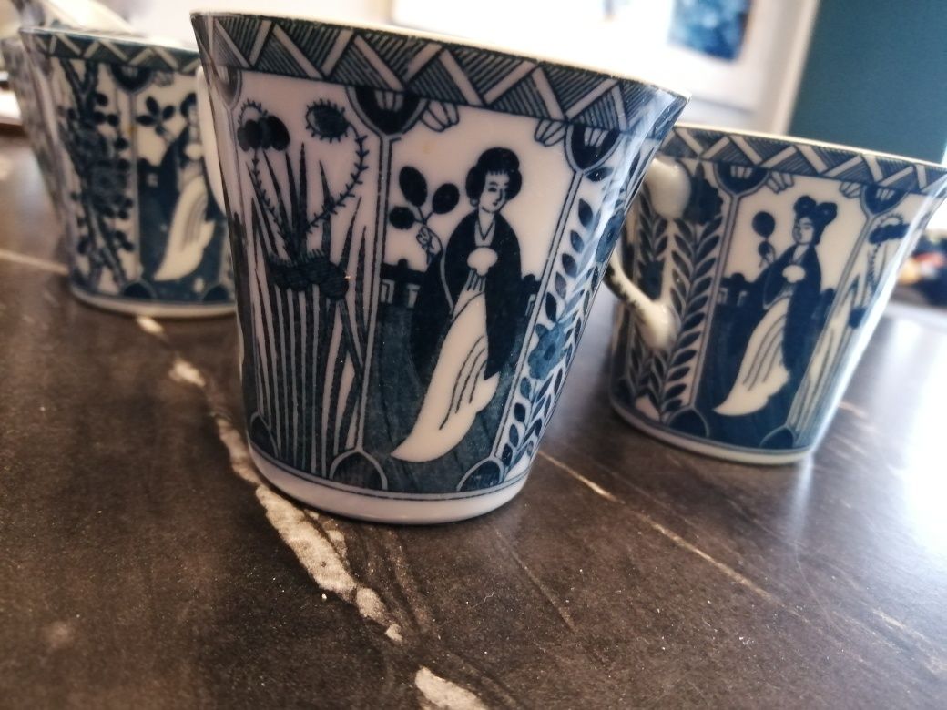 Piękny komplet deserowy z porcelany 19el. NOWY MIKOŁAJ