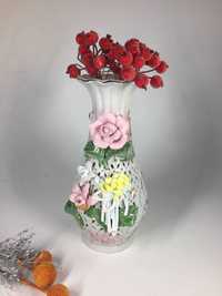 Ажурная фарфоровая ваза для сухоцвета прорезной китайский холодный