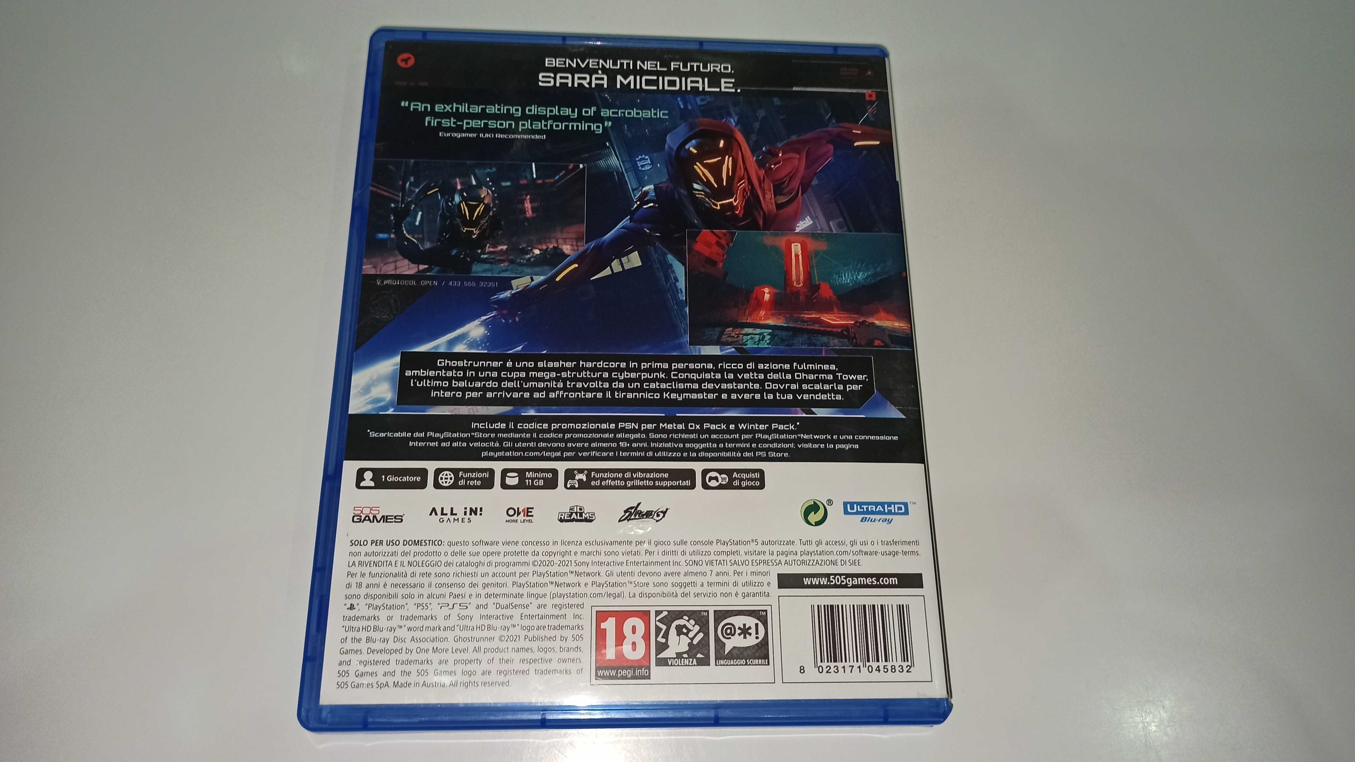 ps5 GHOSTRUNNER ninja w świecie cyberpunk