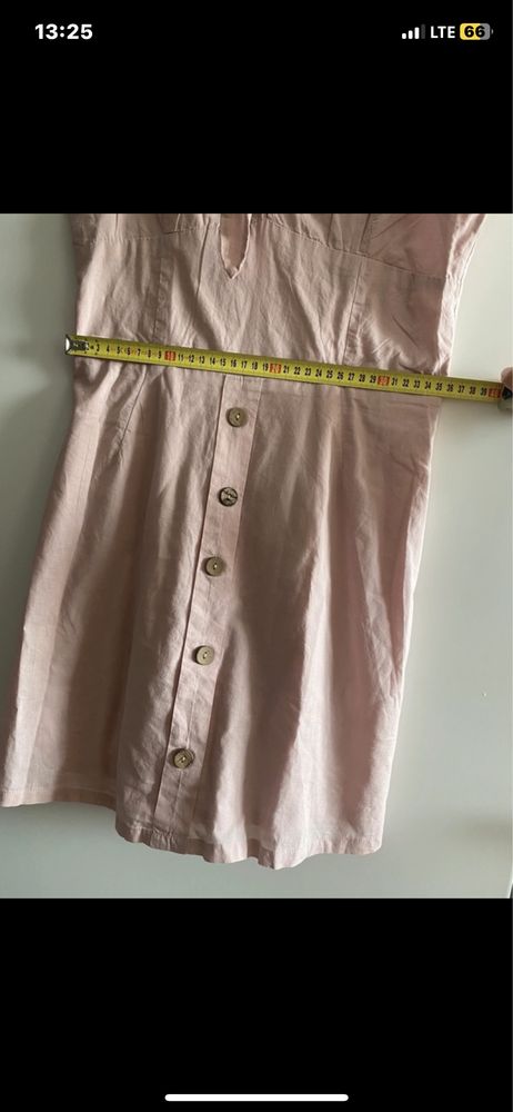 Bawełniana sukienka mini pudrowy róż Sinsay, rozm S 100% cotton