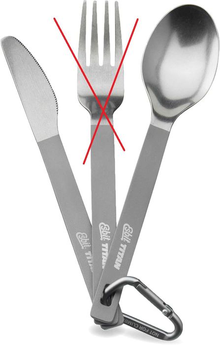 Niezbędnik Esbit Titanium Cutlery Set Łyzka Nóż i karabińczyk