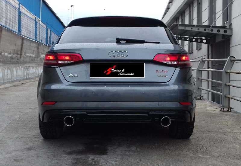 AUDI A3 8V 16-19 LIFT dyfuzor zderzaka dokładka tył PIANO BLACK
