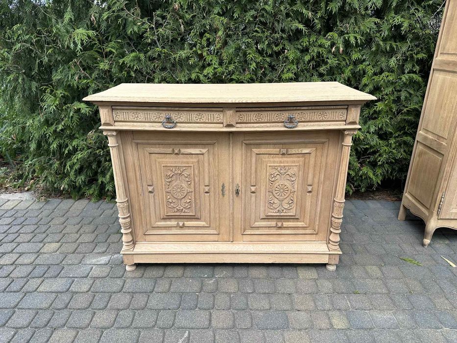 Komoda francuska oczyszczona szuflady dąb Ludwik XV