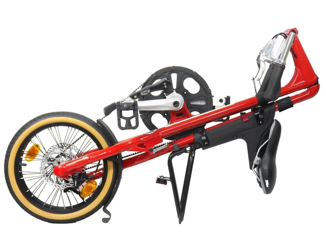 Rower składany STRIDA 5 QR+ 16" na pasku zebatym czerwony