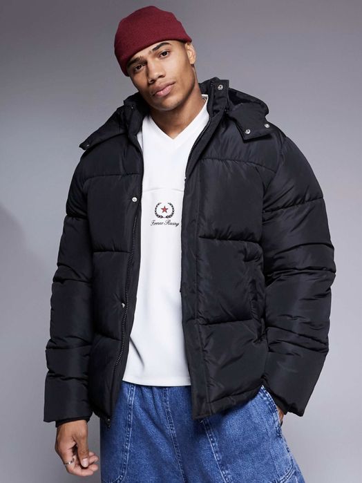 Куртка ASOS Puffer Jacket (S-XL) Чорна Чоловіча Оригінал Пуховик