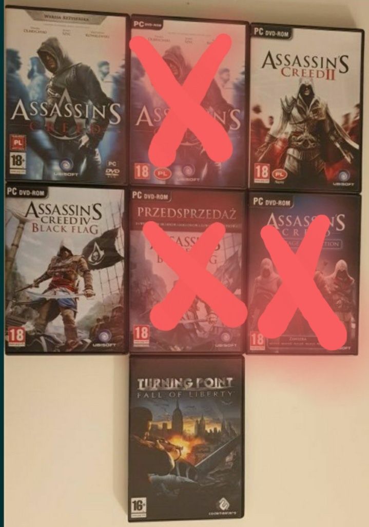 Sprzedam gry na pc: kilka części Assassin's Creed i Turning Point 4